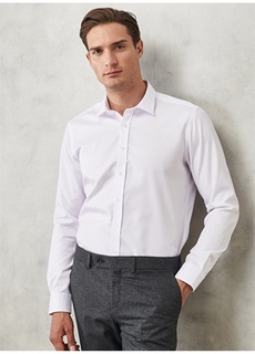 Классическая белая мужская рубашка с рубашечным воротником Altınyıldız Classic