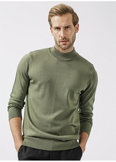 Полуводолазка стандартного кроя, однотонный мужской свитер водно-зеленого цвета Süvari