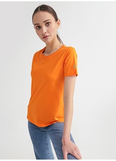 Базовая однотонная оранжевая женская футболка с круглым вырезом Fabrika ФАБРИКА