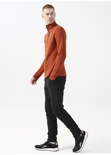 Оранжевый мужской свитер узкого кроя с высоким воротником Gmg Fırenze