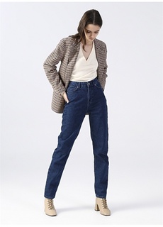 Женские джинсовые брюки цвета индиго с завышенной талией Mom fit Fabrika ФАБРИКА