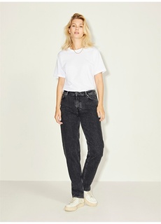 Прямые женские джинсовые брюки с высокой талией и широкими штанинами JJXX