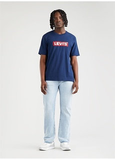 Синяя мужская футболка с круглым вырезом Levis