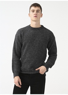 Мужской вязаный свитер антрацитового цвета с круглым вырезом Aeropostale