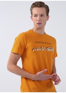 Светло-оранжевая мужская футболка с круглым вырезом с принтом Limon