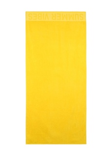 Желтое женское пляжное полотенце с принтом Fab Fabrika ФАБРИКА