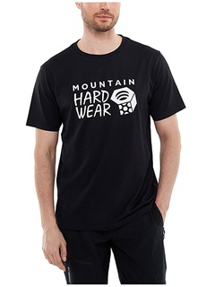 Черная мужская футболка с круглым вырезом и принтом Mountain Hardwear