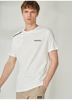 Однотонная белая мужская футболка с круглым вырезом Discovery Expedition