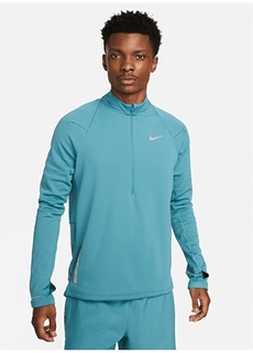 Зеленый мужской свитшот с воротником стойкой Nike
