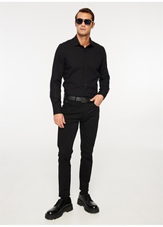 Черная мужская рубашка Slim Fit с классическим воротником Beymen Business