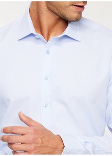 Голубая мужская рубашка Slim Fit с классическим воротником Beymen Business