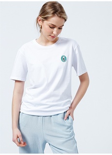 Удобная белая женская футболка с круглым вырезом The Socks Company