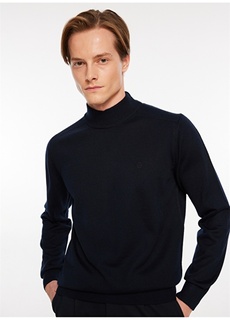Стандартный темно-синий мужской свитер с полуводолазкой Beymen Business