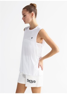 Белая женская спортивная рубашка с круглым вырезом и принтом Fabrika Sports