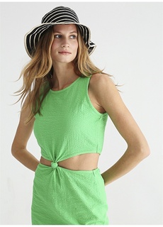 Зеленое женское облегающее мини-платье без рукавов с круглым вырезом Fabrika ФАБРИКА