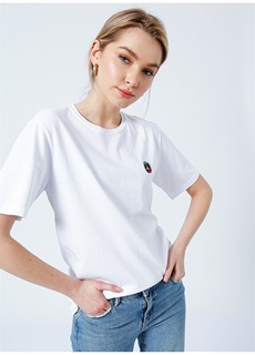 Удобная белая женская футболка с круглым вырезом The Socks Company