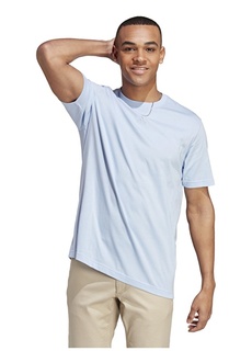 Однотонная синяя мужская футболка с круглым вырезом Adidas
