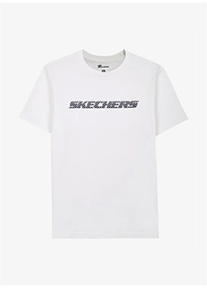 Простая белая мужская футболка с круглым вырезом Skechers