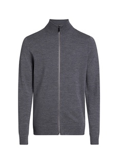 Серый мужской свитер Slim Fit с воротником-стойкой Calvin Klein
