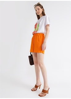 Базовые оранжевые женские шорты с эластичной резинкой на талии Fabrika ФАБРИКА