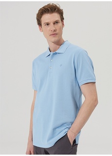 Голубая мужская футболка с воротником поло Beymen Business