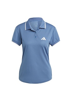 Синяя женская футболка с воротником поло Adidas