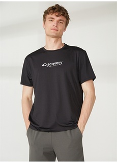 Простая черная мужская футболка с круглым вырезом Discovery Expedition