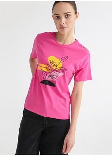 Женская футболка цвета фуксии с круглым вырезом Fabrika ФАБРИКА
