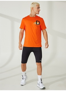 Оранжевая мужская футболка с круглым вырезом и коротким рукавом с принтом Discovery Expedition