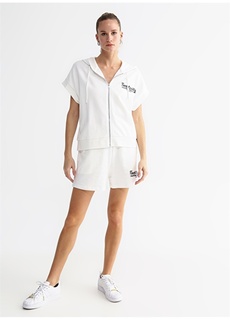 Белая женская эластичная базовая рубашка с вышивкой Fabrika Sports