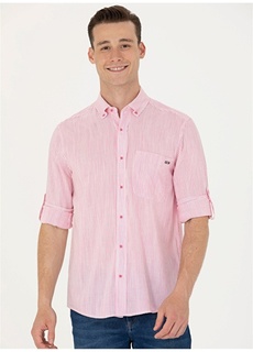 Розовая мужская рубашка с воротником на пуговицах Comfort Fit U.S. Polo Assn.