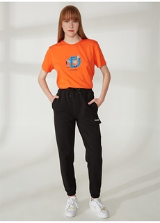 Оранжевая женская футболка с коротким рукавом и круглым вырезом и принтом Discovery Expedition