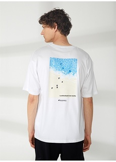 Мужская футболка свободного кроя с круглым вырезом и коротким рукавом с принтом Discovery Expedition