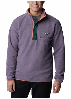 Фиолетовый мужской флисовый свитшот с воротником стойкой Columbia