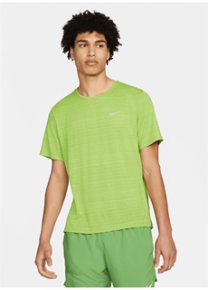 Однотонная зеленая мужская футболка с круглым вырезом Nike