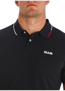 Темно-синяя мужская футболка стандартного кроя с воротником-поло Slam