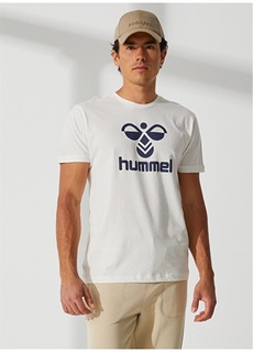 Простая белая мужская футболка с круглым вырезом Hummel