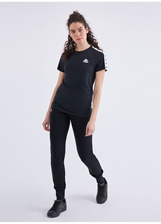 Однотонная черная женская футболка с круглым вырезом Kappa