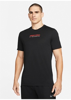 Однотонная черная мужская футболка с круглым вырезом Nike