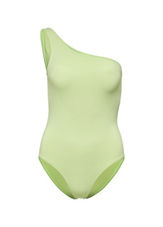 Купальник на одно плечо, обычный размер, однотонный женский купальник фисташкового зеленого цвета Only