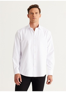 Белая мужская рубашка Comfort Fit с классическим воротником Altınyıldız Classic