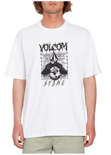 Белая мужская футболка с круглым вырезом Volcom