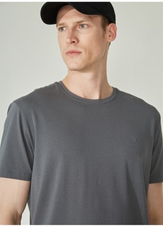 Мужская футболка антрацитового цвета с круглым вырезом Beymen Business