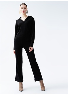 Черные женские брюки широкого кроя с эластичной резинкой на талии Fabrika ФАБРИКА