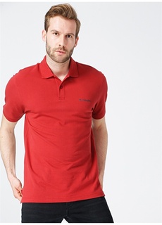 Однотонная красная мужская футболка-поло Columbia
