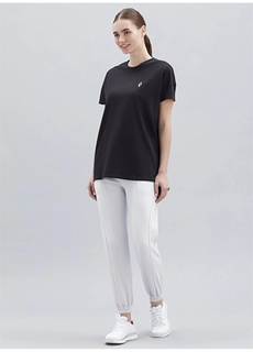 Однотонная черная женская футболка с круглым вырезом Skechers