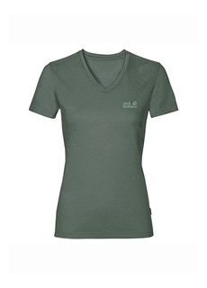 Зеленая женская футболка стандартного кроя с круглым вырезом Jack Wolfskin