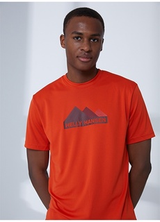 Оранжевая мужская футболка с круглым вырезом Helly Hansen