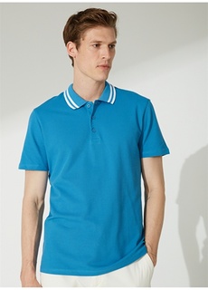 Однотонная темно-синяя мужская футболка-поло People By Fabrika