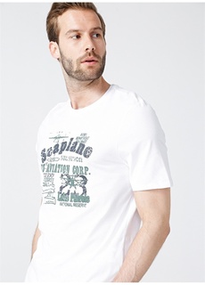 Белая мужская футболка с круглым вырезом Ds Damat